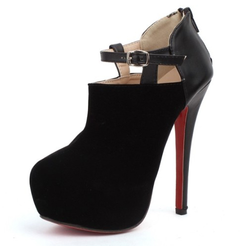 black heels with straps closed toe