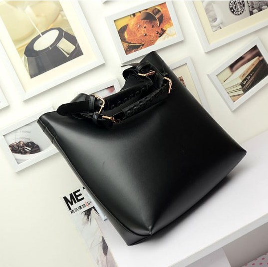 Fashion Solid Zipper Black PU Clutches Bag_Clutches Bags_Bags