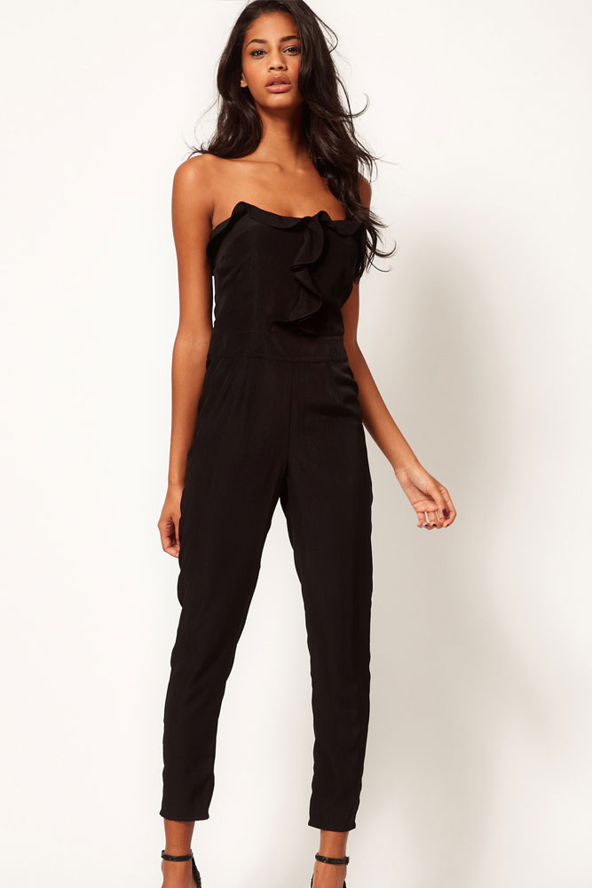 Fashion Patchwork Loose Black Polyester Jumpsuits_Jumpsuits ...