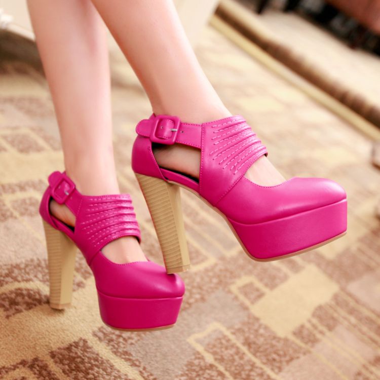 red chunky sandals