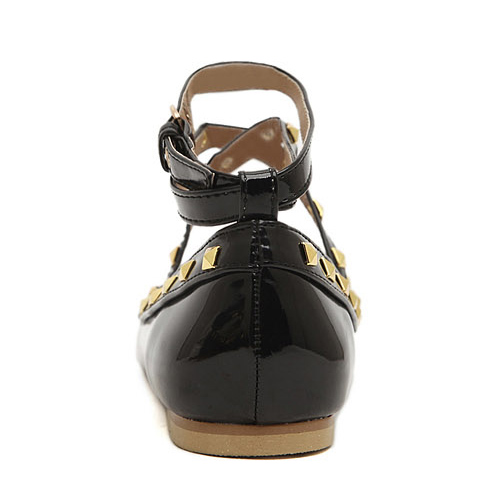 black flats with ankle wrap