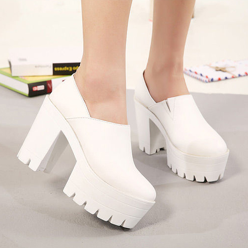 white leather pumps high heel