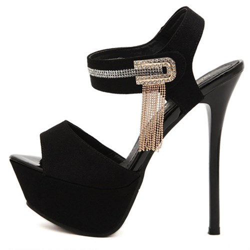 black stiletto with ankle strap