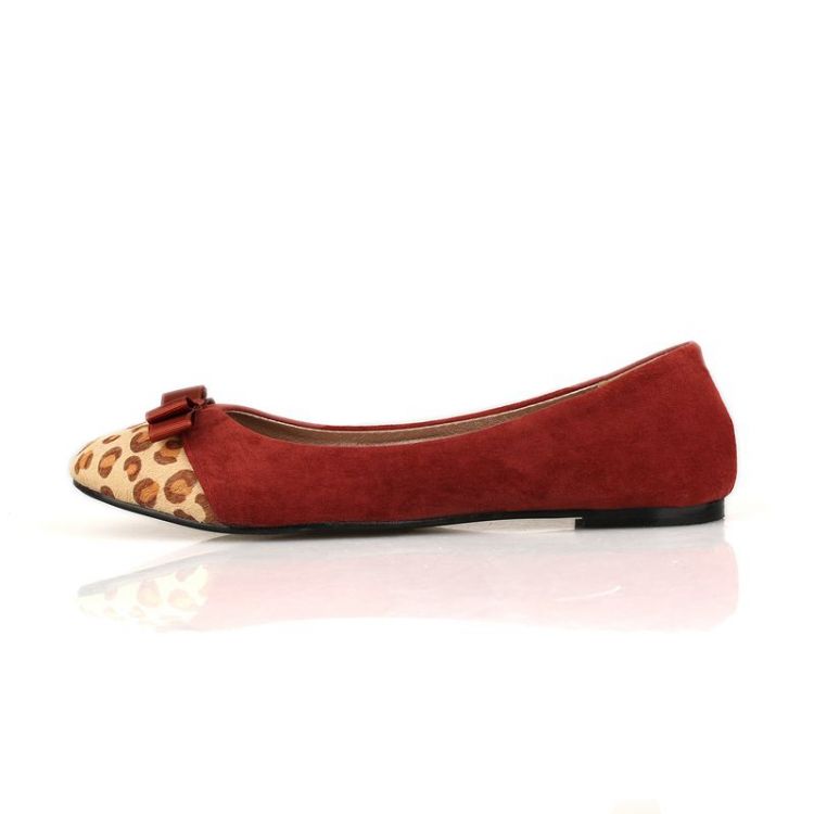 Fashion Round peep Toe Low Heel Red PU Flats_Flats_Shoes ...