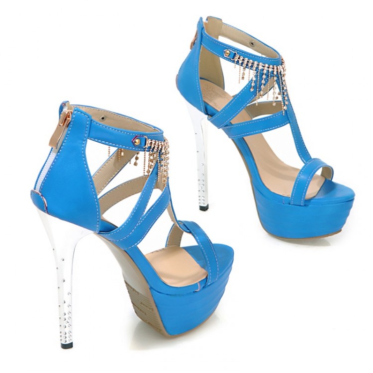 blue heels with tassels