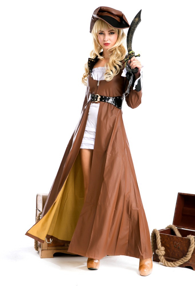 Cheap Faux Leather Halloween Women Pirate Cosplay Costume(Headwear+ ...