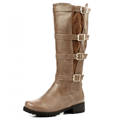 grey mid heel boots