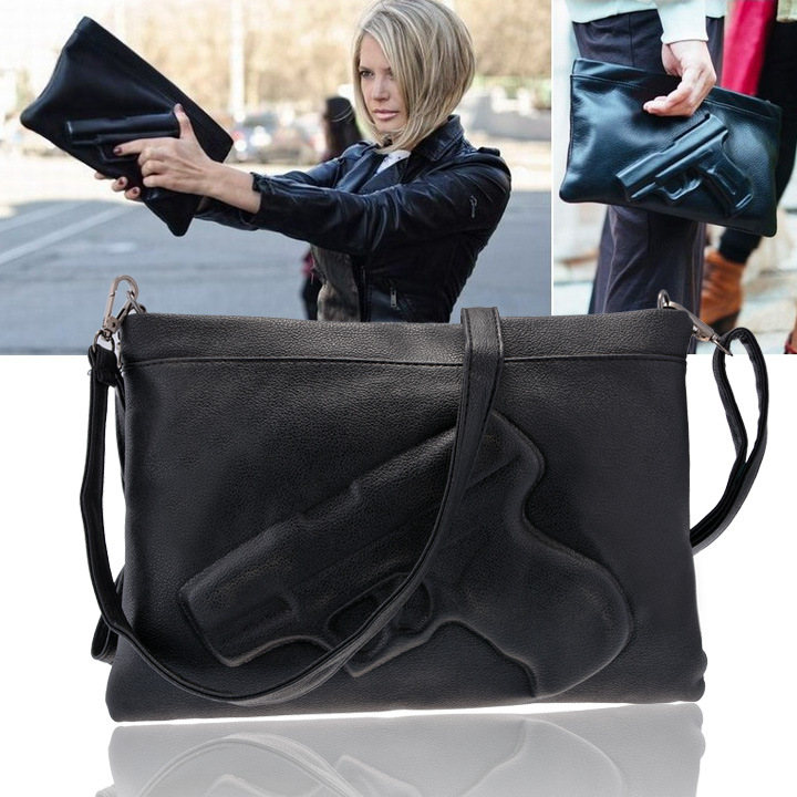 Cheap Fashion Zipper Desgin Black PU Clutches Bag_Clutches Bags_Bags