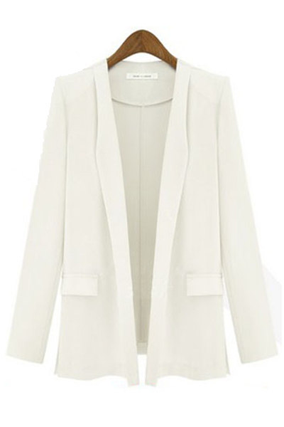 New Style Long Sleeves White Spandex Blazer_Blazer&Suits_Outerwear ...