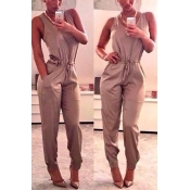 Cheap Sexy Tank Sleeveless Solid Grey Blending One