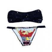 Euramerican Sexy Printed Polyester+Spandex Two-pie