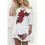 Polyester Casual O neck Half Sleeve Mini Dresses