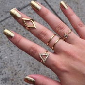 Fashion Hollow-out Gold Metal Ring