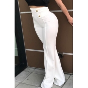 Euramerican High Waist Zipper Design White Polyest