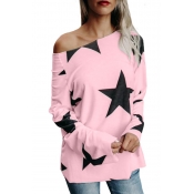 Polyester O Neck Long Sleeve Geometric Blouses&Shi