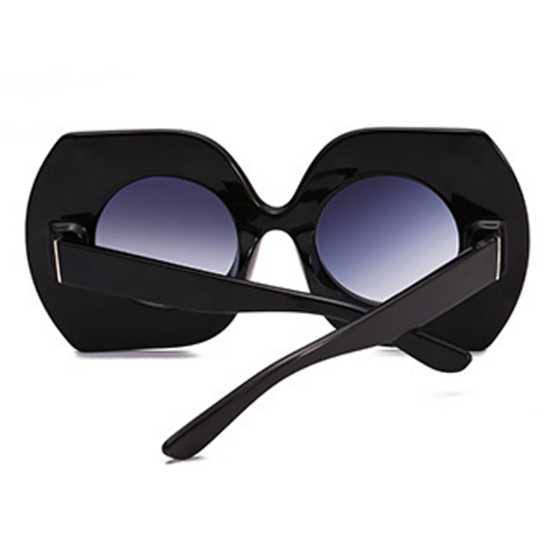 Black Asymmetrical Plastic Sunglasses_Sunglasses_Accessories