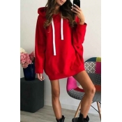 Casual Long Sleeves Red Modal Pullovers