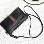 Fashion Zipper Design Black PU Crossbody Bag
