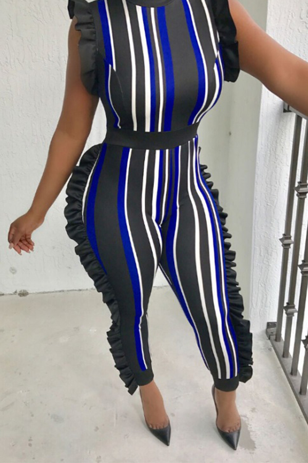 round neck flounce one piece swimdress