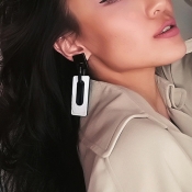 Lovely Fashion Geometric White Metal Earring