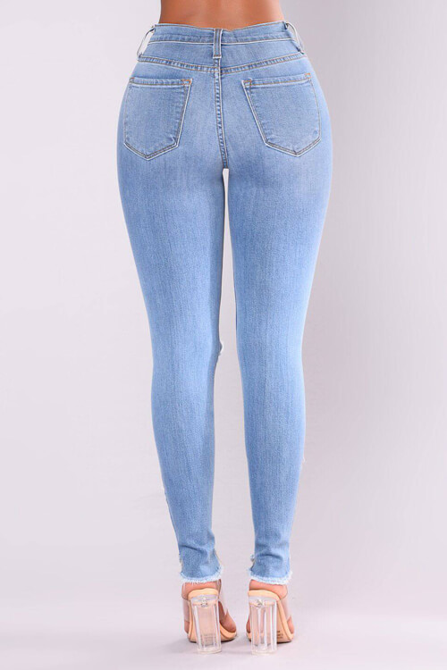 Lovely denim Solid Zipper Fly Mid Regular Pants Jeans_Jeans_Bottoms ...