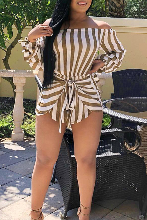 

Lovely Polyester Striped Regular Jumpsuits