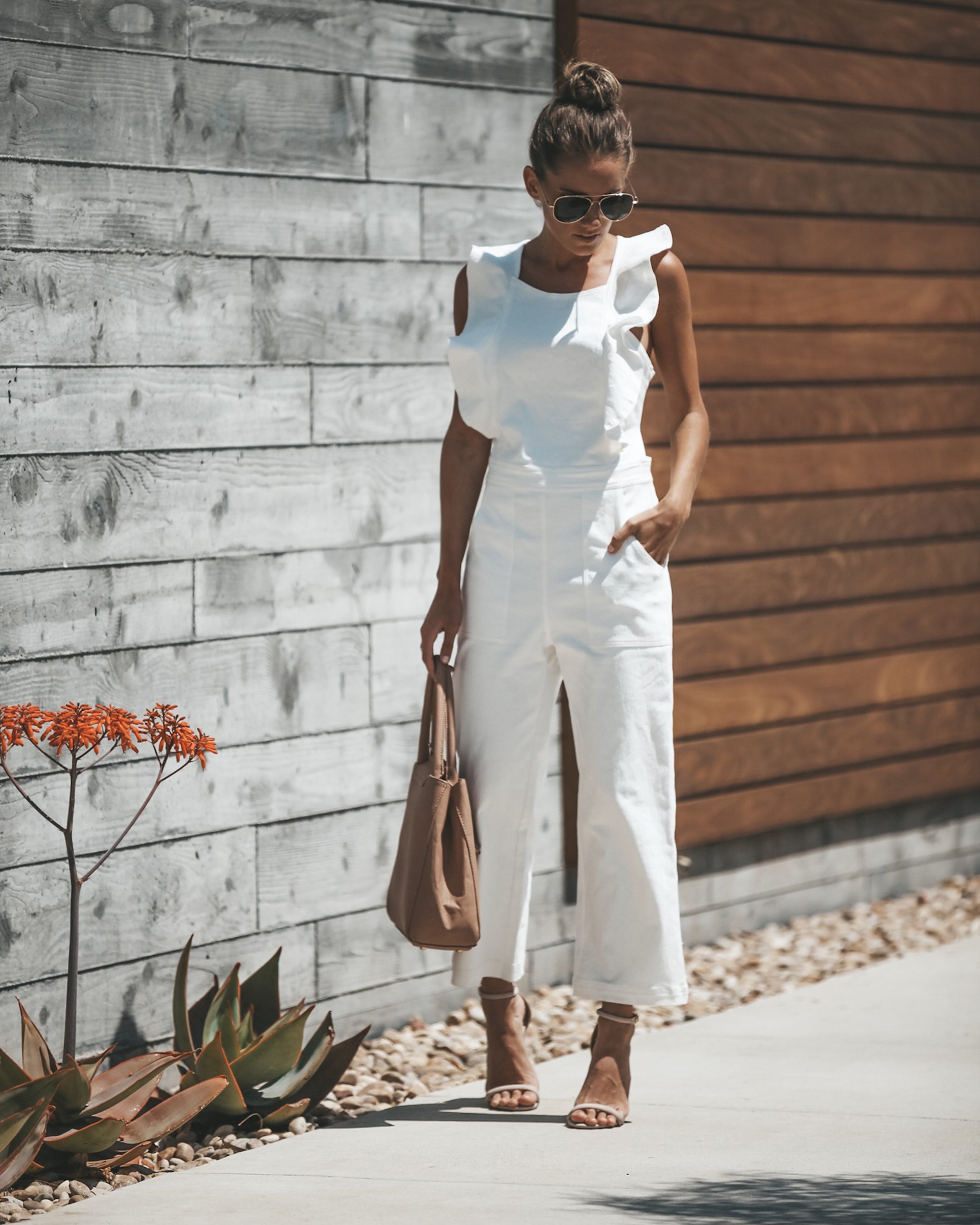 

Lovely Blending Fashion Solid Regular Regular Jumpsuit, White