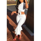 LovelyEuramerican Round Neck White Twilled Satin T