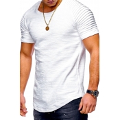 Lovely Euramerican Drape Design White T-shirt