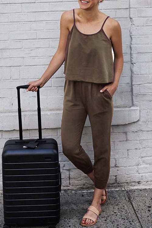 

Lovely Casual Layered Coffee Qmilch One-piece Jumpsuit