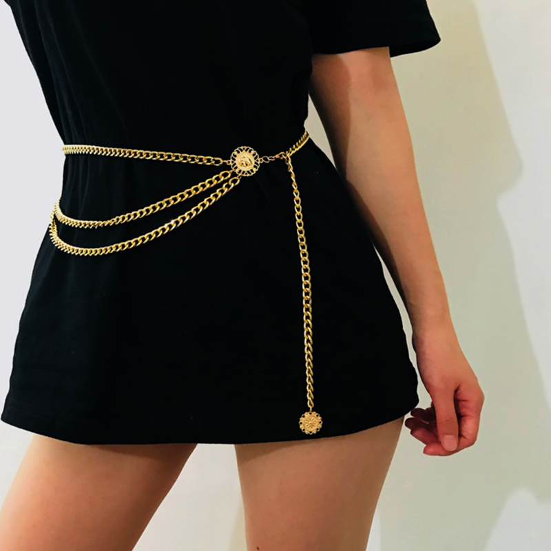 

Lovely Euramerican Layered Gold Metal Body Chain