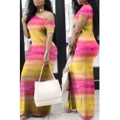 Lovely Casual Printed Yellow Floor Length Dress
