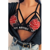 Lovely Fashion Patchwork Black Spandex Bustiers