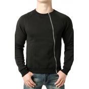 Lovely Casual Zippers Design Black Blended Hoodies