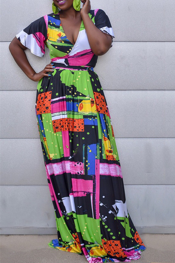

Lovely Casual Printed Multicolor Two-piece Skirt Set
