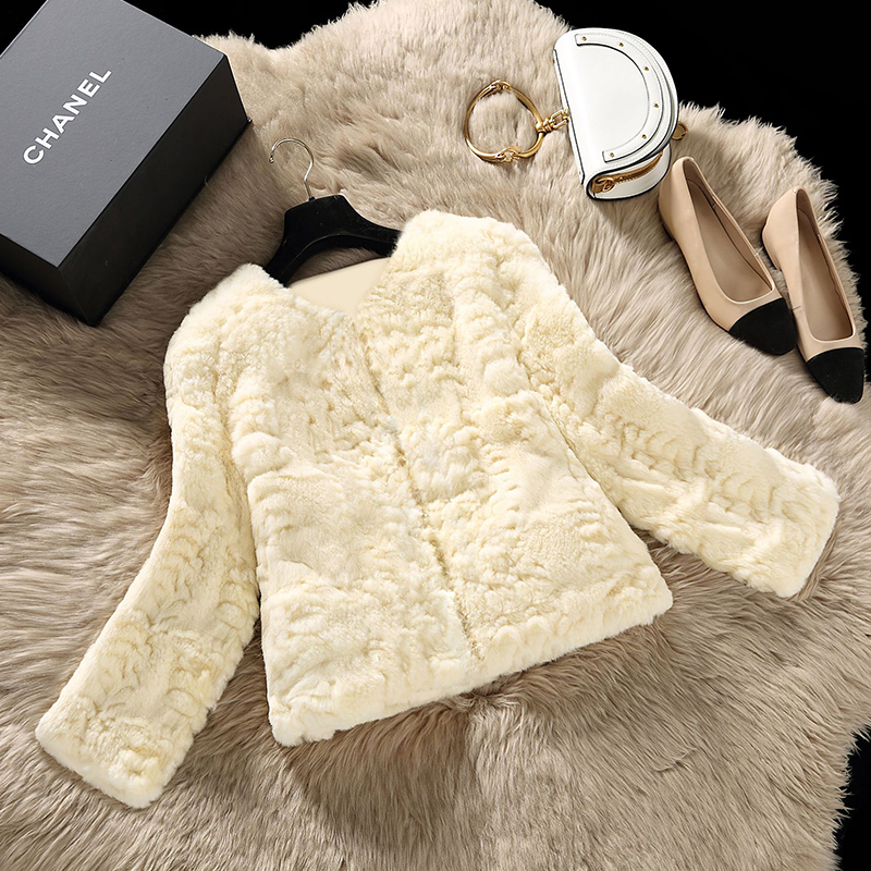 

Lovely Casual Long Sleeves Furry Beige Faux Fur Coat