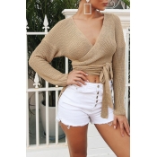 Lovely Fashion Asymmetrical Khaki Short Blending S