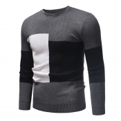 Lovely Casual Patchwork Grey Cotton Sweaters