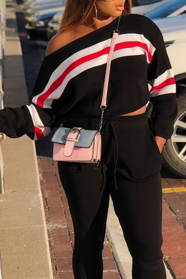 

Lovely Casual Patchwork Black Twilled Satin Blouses