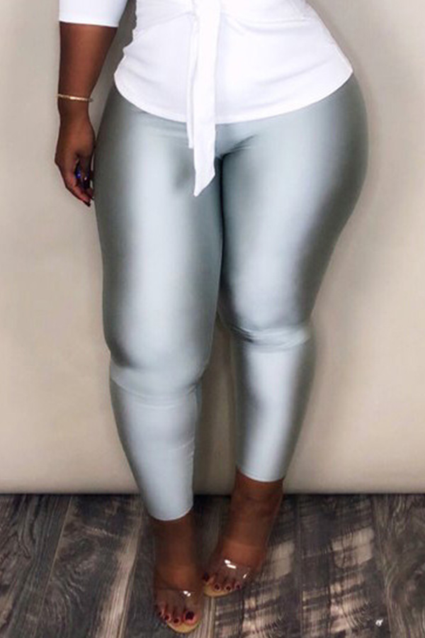 

Lovely Chic Skinnny Silver Pants