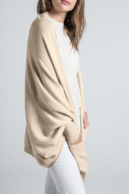 

Lovely Casual Pockets Apricot Cardigan Sweaters