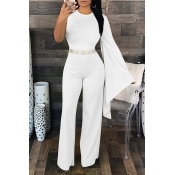 Lovely Elegant Asymmetrical White One-piece Jumpsu