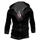 Lovely Casual Long Sleeves Black Cotton Jacket