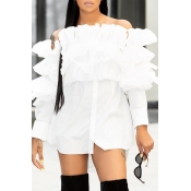 Lovely Sweet Hubble-bubble Sleeves White Blouses