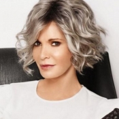 Lovely Trendy Short Curly Silver Wigs