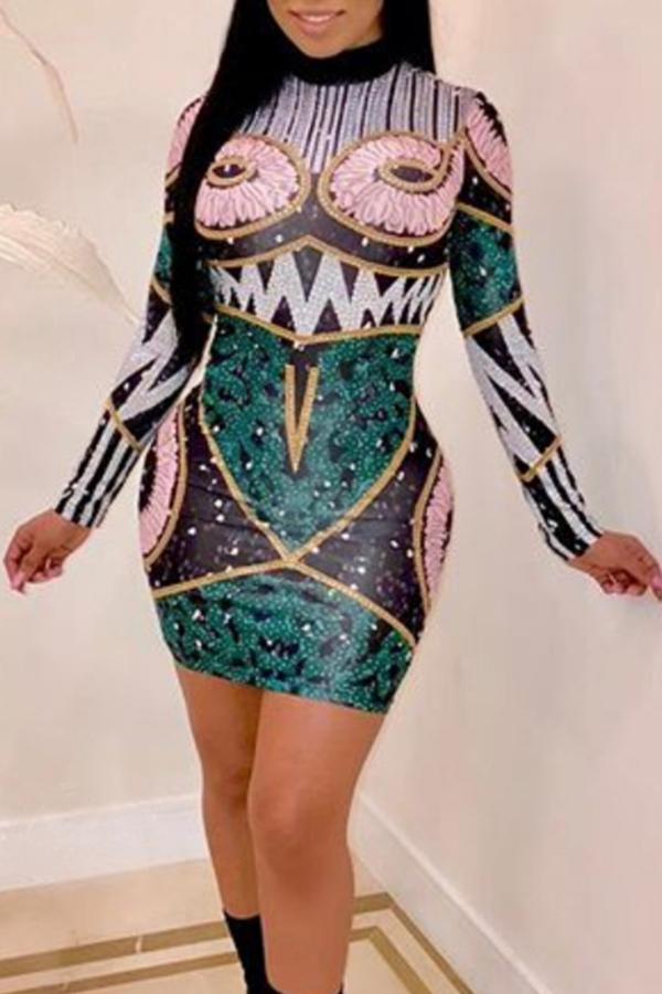 

Lovely Trendy Printed Multicolor Mini Dress