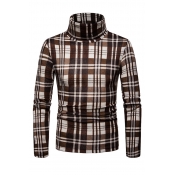 Lovely Fashionable Plaids Long Sleeves Khaki Sweat