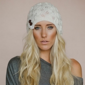 Lovely Casual White Acrylic Hats