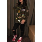 Lovely Fashion Long Sleeves Camouflage Printed T-s