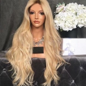 Lovely Fashion Long Gold Curly Wigs